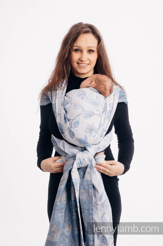 Żakardowa chusta do noszenia dzieci, 100% bawełna - MAGNOLIA BLUE OPAL - rozmiar M (drugi gatunek) #babywearing