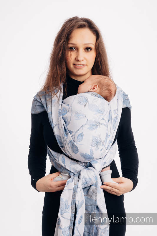 Żakardowa chusta do noszenia dzieci, 100% bawełna - MAGNOLIA BLUE OPAL - rozmiar M (drugi gatunek) #babywearing
