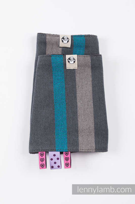 Drool Pads & Reach Straps Set, (60% cotton, 40% polyester) - SMOKY - IRIS  #babywearing