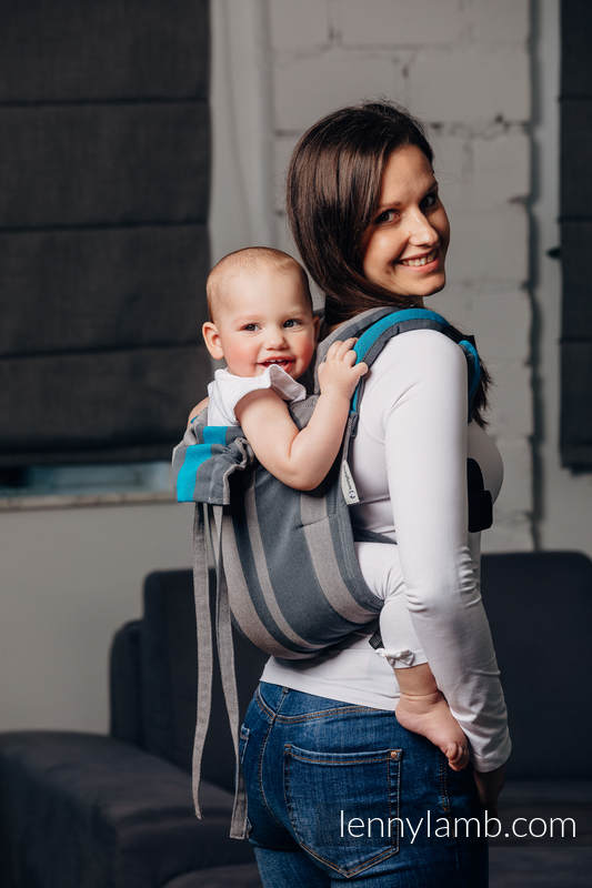 Lenny Buckle Onbuhimo baby carrier, standard size, broken-twill weave (100% cotton) - SMOKY - IRIS  #babywearing
