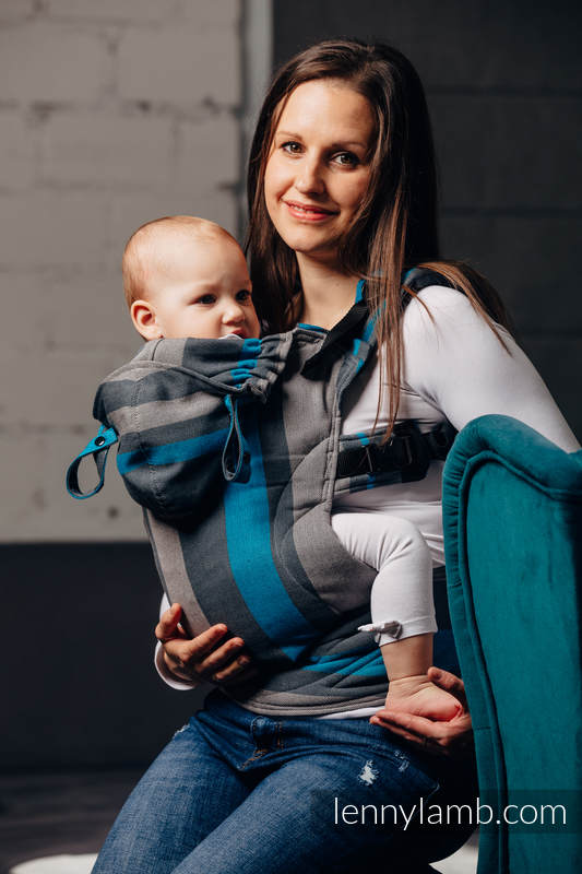 LennyGo Mochila ergonómica, talla bebé, sarga cruzada 100% algodón - SMOKY - IRIS  #babywearing