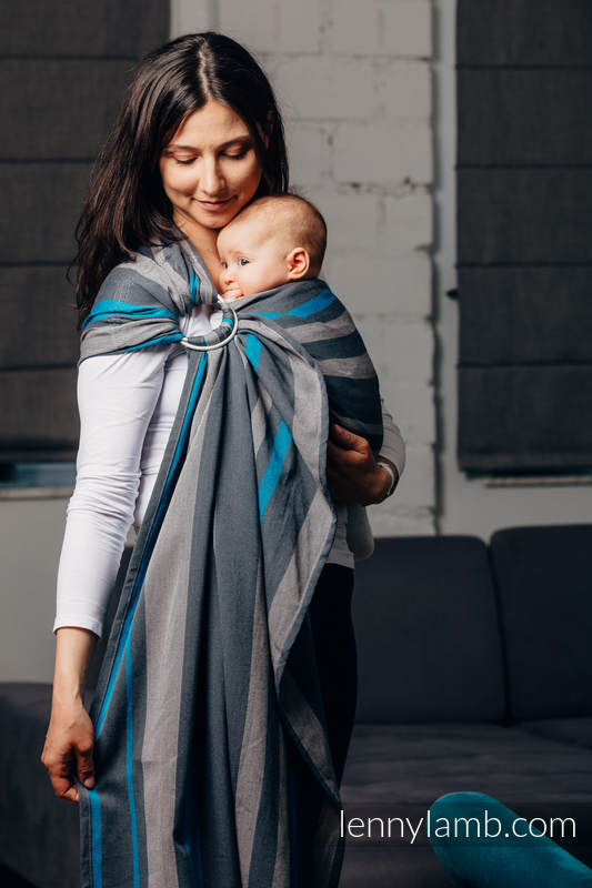 Ringsling, Broken twill Weave (100% cotton) - SMOKY - IRIS - standard 1.8m #babywearing