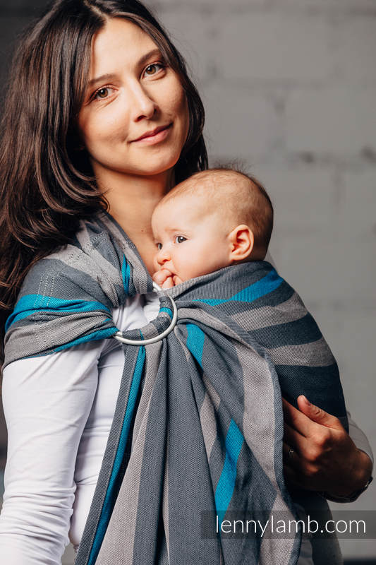 Chusta kółkowa, splot skośno-krzyżowy, (100% bawełna), ramię bez zakładek - SMOKY - IRYS  - standard 1.8m #babywearing