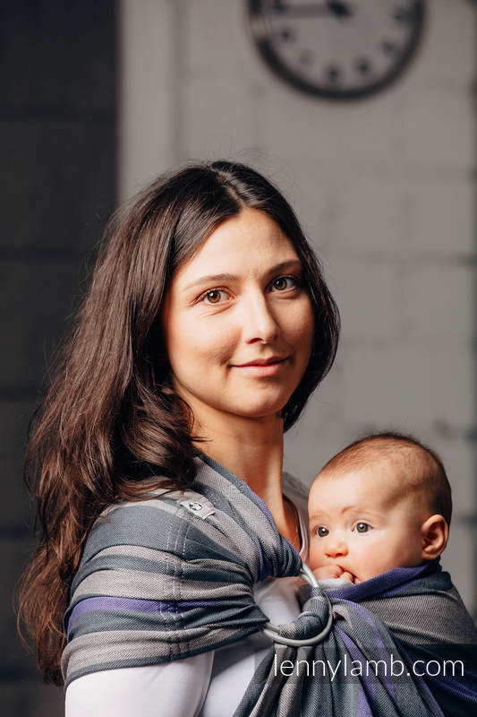 Ring Sling - 100% Cotton - Broken Twill Weave, with gathered shoulder - SMOKY - LILAC - long 2.1m #babywearing