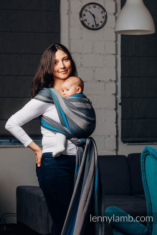 Baby Sling, Broken Twill Weave, 100% cotton,  SMOKY - IRIS - size XL #babywearing