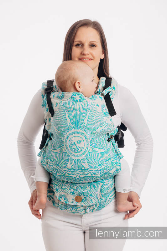 Mochila LennyUpGrade, talla estándar, tejido jaquard (64% algodón, 36% seda) - HORIZON'S VERGE - ATLANTIS #babywearing