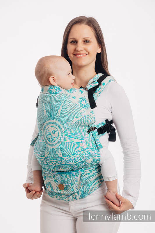 Porte-bébé LennyUpGrade, taille standard, jacquard, (64% Coton, 36% Soie), HORIZON'S VERGE - ATLANTIS  #babywearing