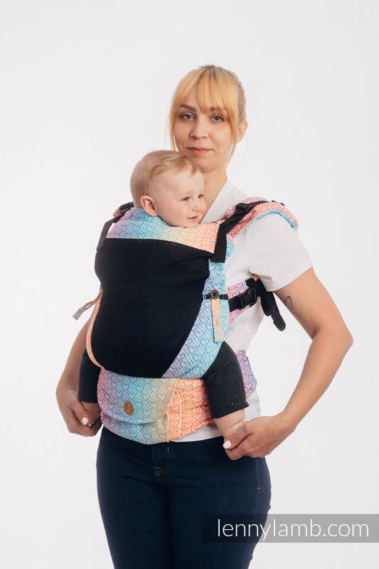 Porte-bébé en maille LennyUpGrade, taille standard, jacquard (75% coton, 25% polyester) - BIG LOVE RAINBOW #babywearing