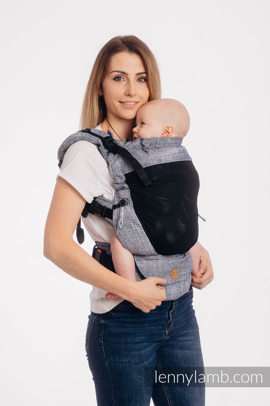 Nosidełko Siatkowe LennyUpGrade z tkaniny żakardowej (75% bawełna, 25% poliester) rozmiar standard - DENIM BLUE #babywearing