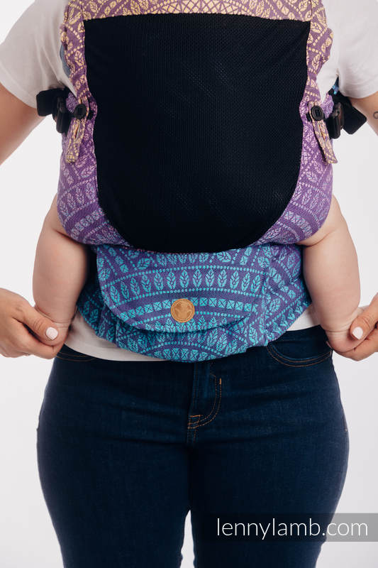 LennyUpGrade Mesh Carrier, Standard Size, jacquard weave 100% cotton - (75% cotton, 25% polyester) - PEACOCK'S TAIL - CLOSER TO THE SUN  #babywearing