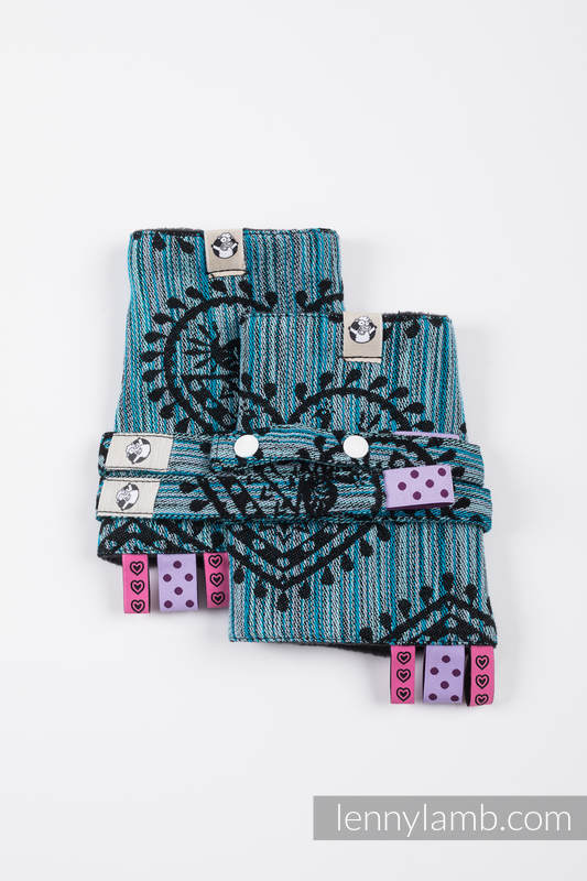 Drool Pads & Reach Straps Set, (60% cotton, 40% polyester) - FOLK HEARTS - MIDSUMMER NIGHT #babywearing