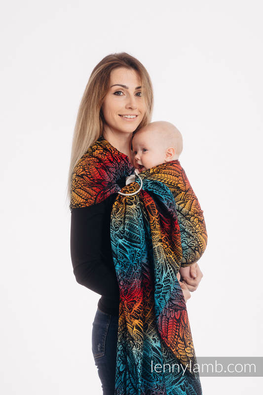 Żakardowa chusta kółkowa do noszenia dzieci, (100% bawełna) - WOLNY DUCH - DEDAL - long 2.1m #babywearing