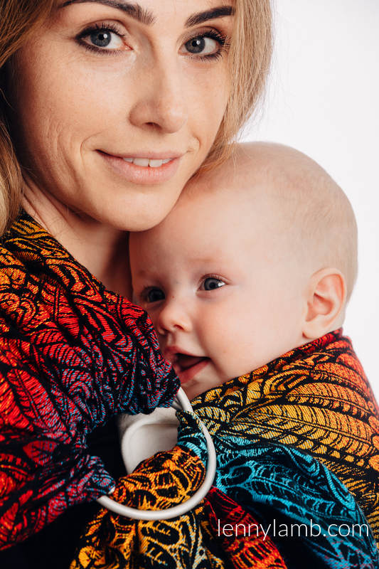 Żakardowa chusta kółkowa do noszenia dzieci, (100% bawełna), ramię bez zakładek - WOLNY DUCH - DEDAL  - long 2.1m #babywearing
