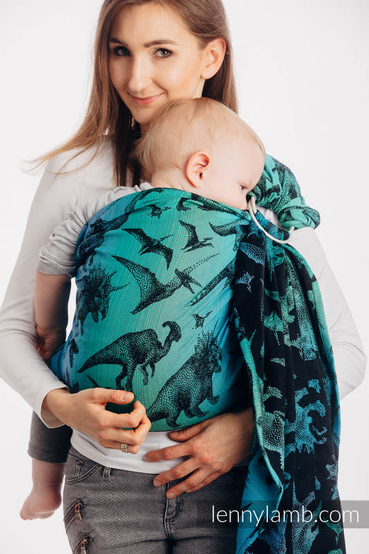 Żakardowa chusta kółkowa do noszenia dzieci, 100% bawełna - PARK JURAJSKI - long 2.1m #babywearing