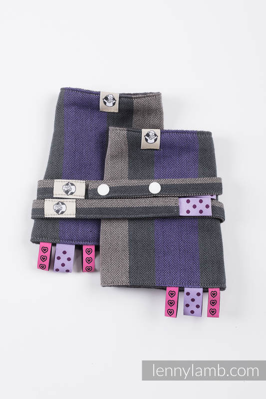 Drool Pads & Reach Straps Set, (60% cotton, 40% polyester) - SMOKY - LILAC  #babywearing
