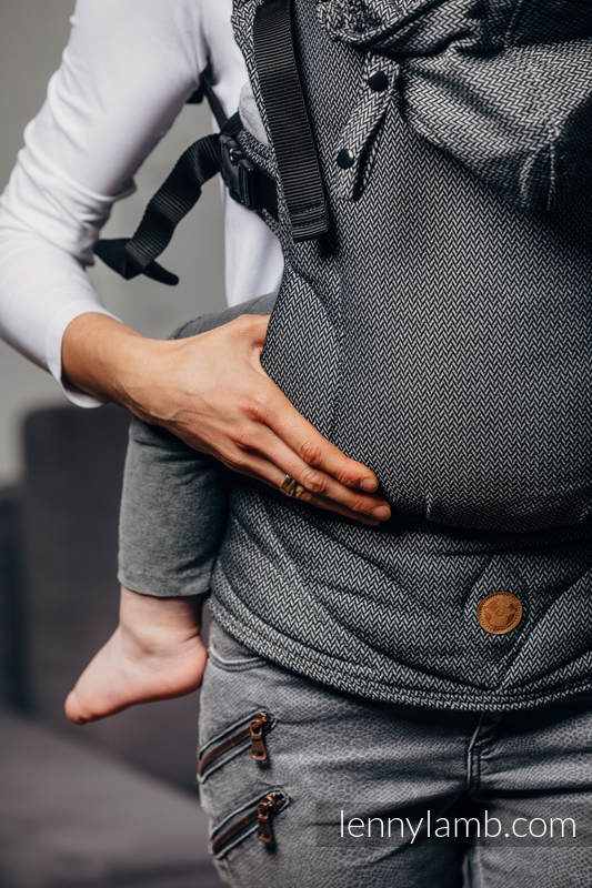 LennyGo Porte-bébé ergonomique de la gamme de base - GRAPHITE, taille bébé, tissage herringbone ,100% coton   #babywearing