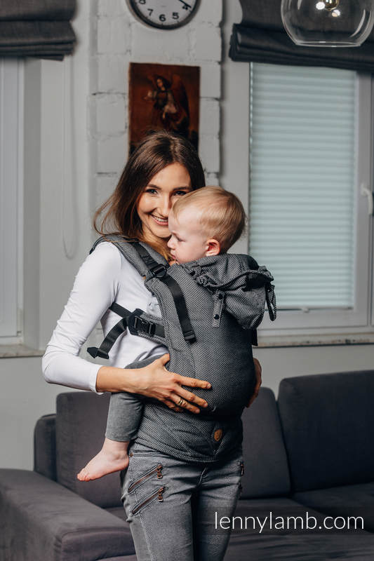 LennyGo Porte-bébé ergonomique de la gamme de base - GRAPHITE, taille bébé, tissage herringbone ,100% coton   #babywearing