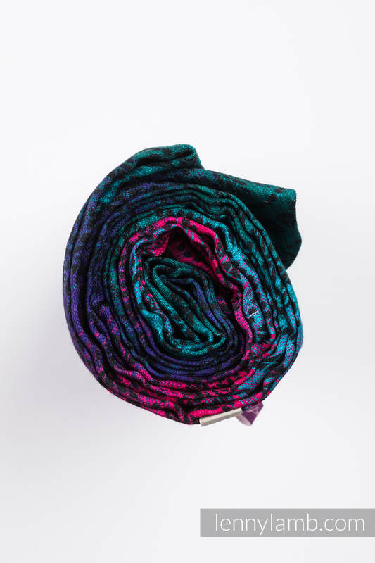 Couverture d’emmaillotage Maxi - PEACOCK'S TAIL - BLACK OPAL #babywearing