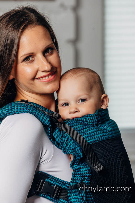 My First Baby Carrier - LennyUpGrade with Mesh, Standard Size, tessera weave (75% cotton, 25% polyester) - TANZANITE #babywearing