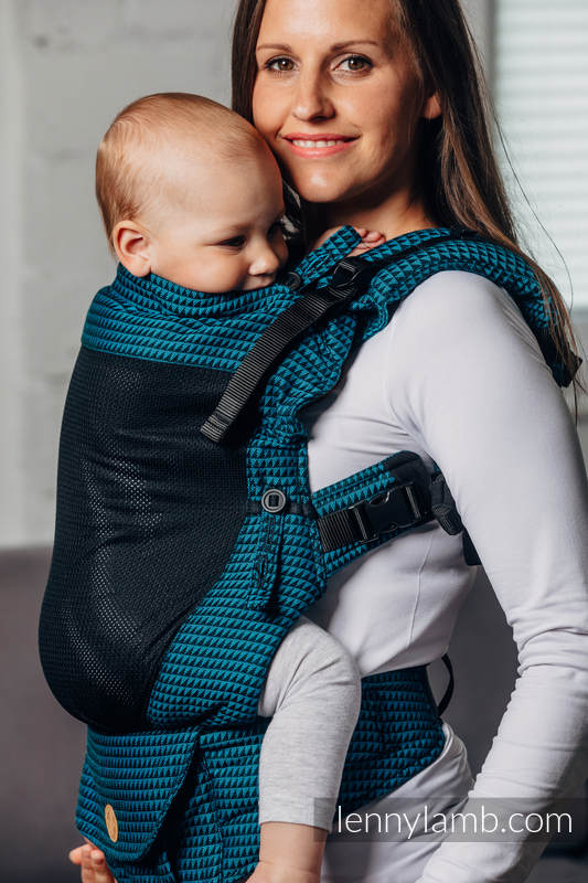 My First Baby Carrier - LennyUpGrade with Mesh, Standard Size, tessera weave (75% cotton, 25% polyester) - TANZANITE #babywearing