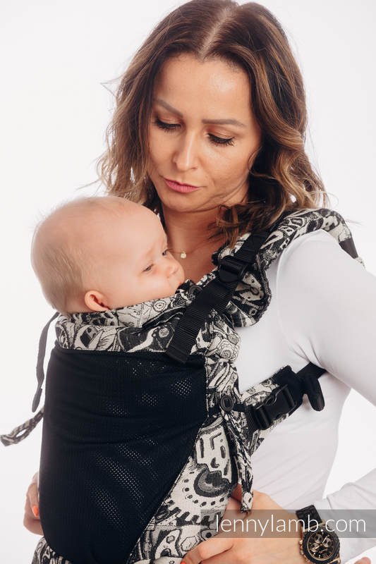 Porte-bébé en maille LennyUpGrade, taille standard, jacquard (75% coton, 25% polyester) - CLOCKWORK #babywearing