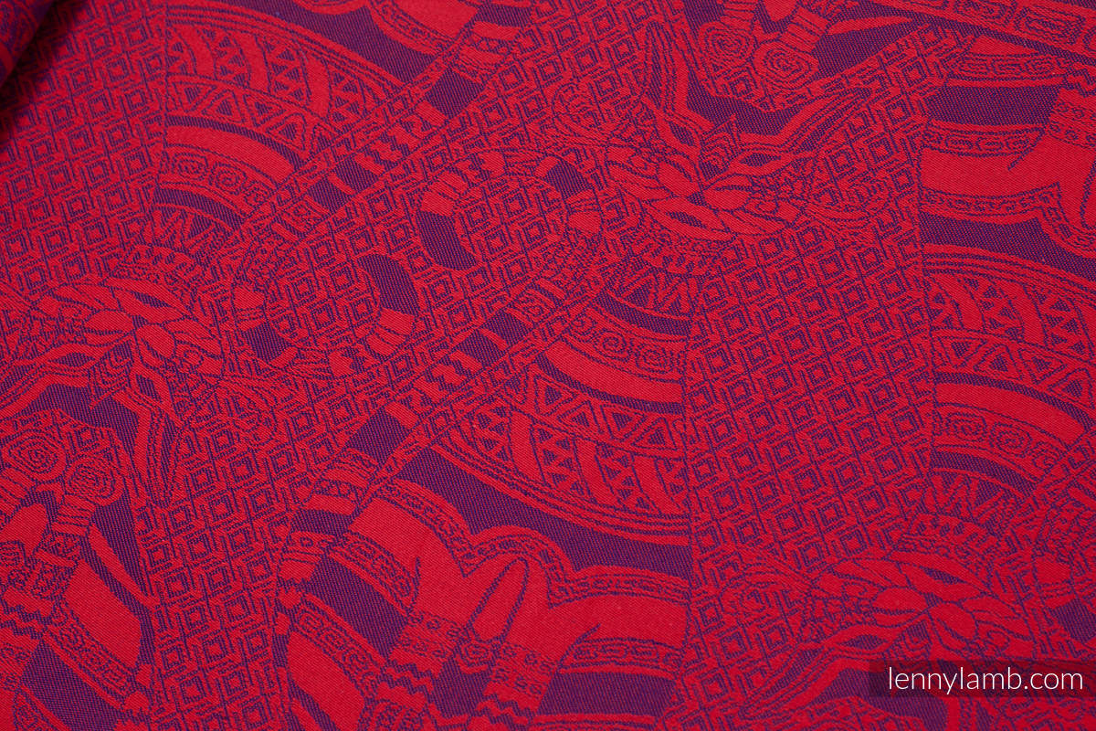 Cats Purple & Red, jacquard weave fabric, 100% cotton, width 70 cm, weight 280 g/m² #babywearing