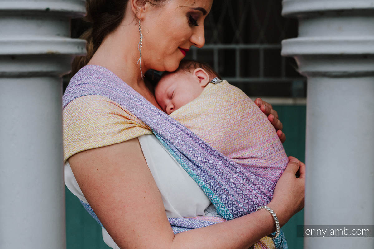 Żakardowa chusta do noszenia dzieci, 80% bawełna, 20% bambus - LITTLELOVE - KRAINA SŁODYCZY - rozmiar XL #babywearing