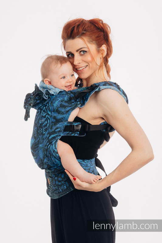 LennyGo Ergonomic Carrier, Baby Size, jacquard weave 100% cotton - JAGUAR #babywearing