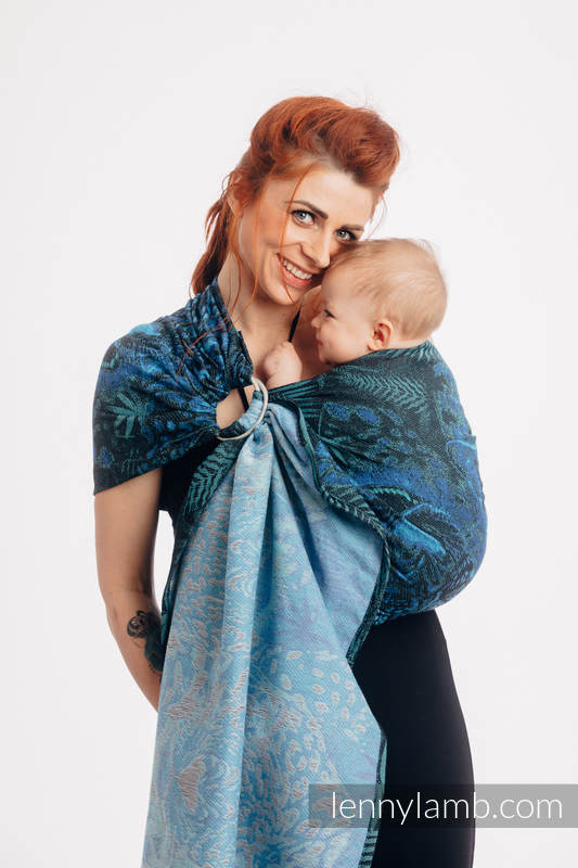 Sling, jacquard (100 % coton) - avec épaule sans plis - JAGUAR - standard 1.8m #babywearing