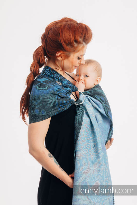 Sling, jacquard (100 % coton) - avec épaule sans plis - JAGUAR - standard 1.8m #babywearing