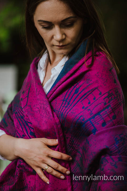 Szal z tkaniny chustowej (43% bawełna, 57% wełna merino) - Symfonia Pragnienie #babywearing