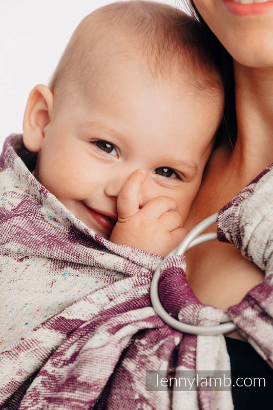 Bandolera de anillas, tejido Jacquard (78% algodón, 22% seda) - con plegado simple - GALLOP - RACE - standard 1.8m #babywearing