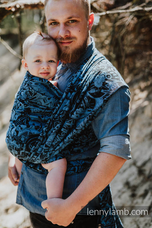 Baby Wrap, Jacquard Weave (100% cotton) - CLOCKWORK PERPETUUM - size M #babywearing