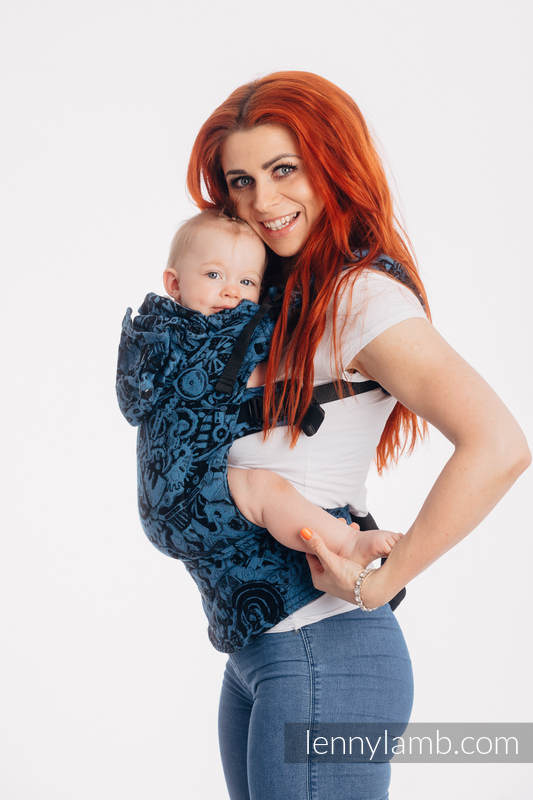 Marsupio Ergonomico LennyGo, misura Baby, tessitura jacquard 100% cotone - CLOCKWORK - PERPETUUM #babywearing