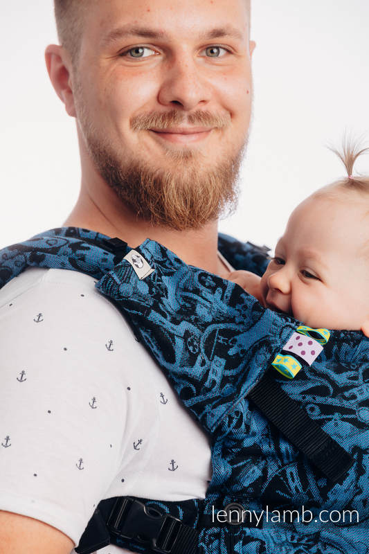 Porte-bébé LennyUpGrade, taille standard, jacquard, 100% coton - CLOCKWORK PERPETUUM #babywearing