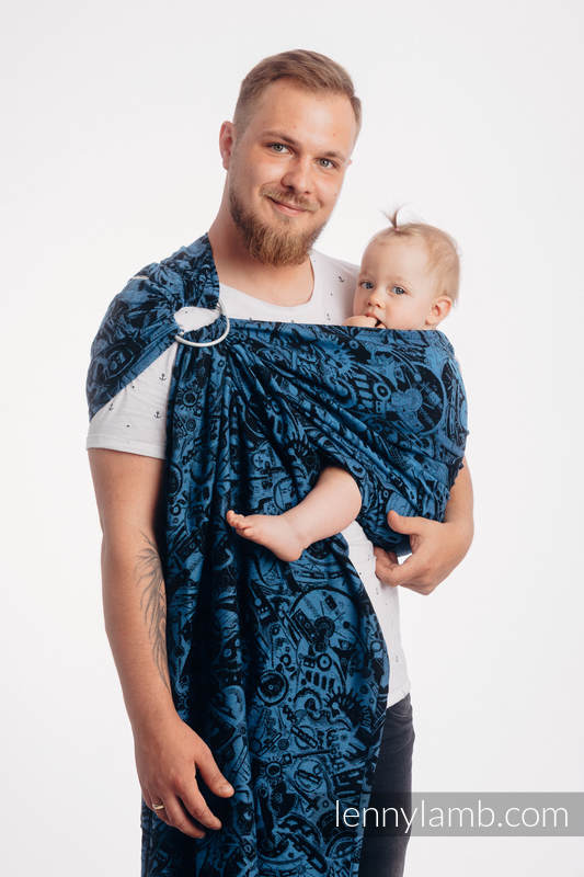 Sling, jacquard (100% coton) - avec épaule sans plis - CLOCKWORK PERPETUUM - long 2.1m #babywearing