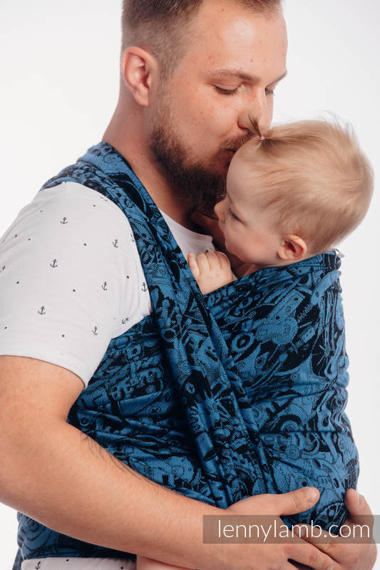 Baby Wrap, Jacquard Weave (100% cotton) - CLOCKWORK PERPETUUM - size XS #babywearing
