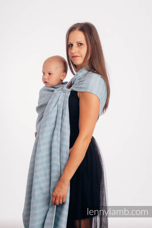 Żakardowa chusta kółkowa do noszenia dzieci, 75% bawełna, 25% len - YUCCA - SWING - long 2.1m (drugi gatunek) #babywearing