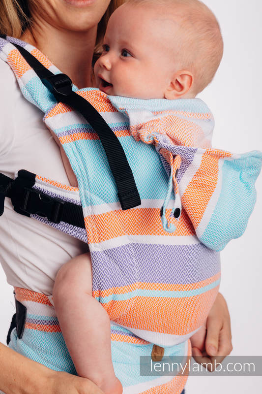 LennyGo Porte-bébé ergonomique, taille bébé, tissage herringbone, 100% coton  - LITTLE HERRINGBONE MANDARIN HEAVEN #babywearing