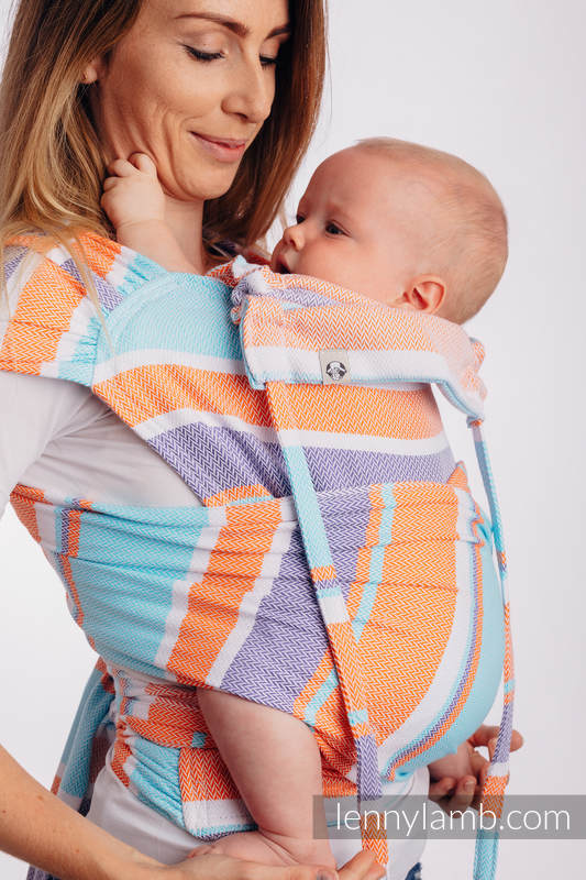 WRAP-TAI toddler avec capuche, d’écharpes / 100 % coton / LITTLE HERRINGBONE MANDARIN HEAVEN #babywearing