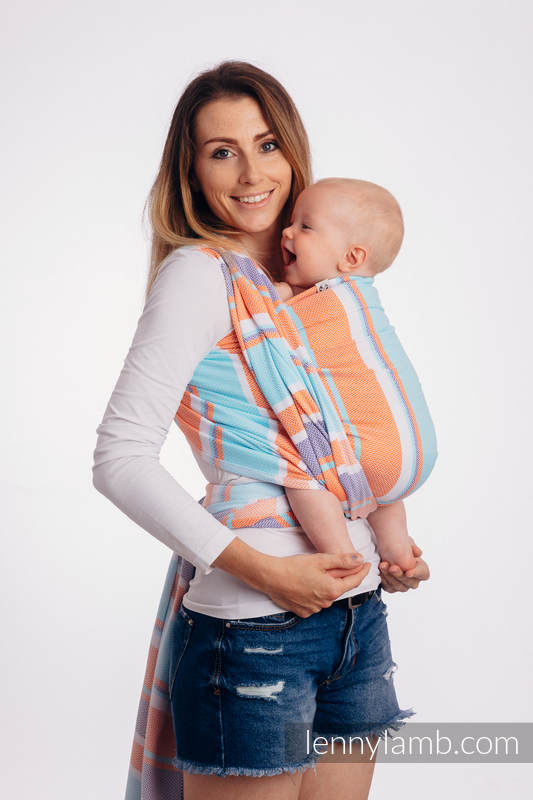 Baby Wrap, Herringbone Weave (100% cotton) - LITTLE HERRINGBONE MANDARIN HEAVEN - size XS #babywearing