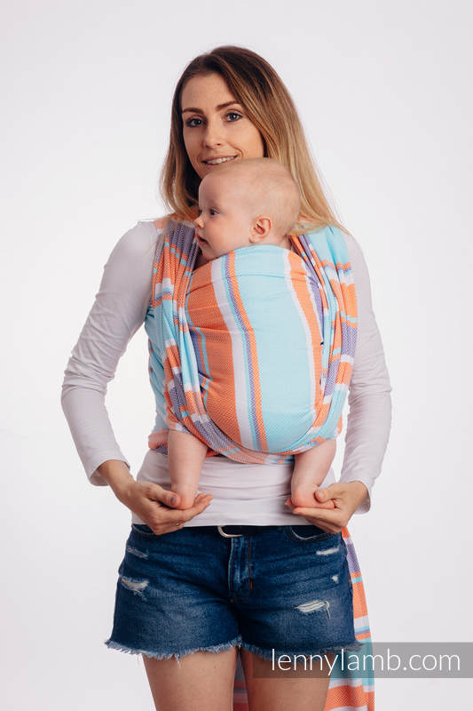 Baby Wrap, Herringbone Weave (100% cotton) - LITTLE HERRINGBONE MANDARIN HEAVEN - size XS #babywearing