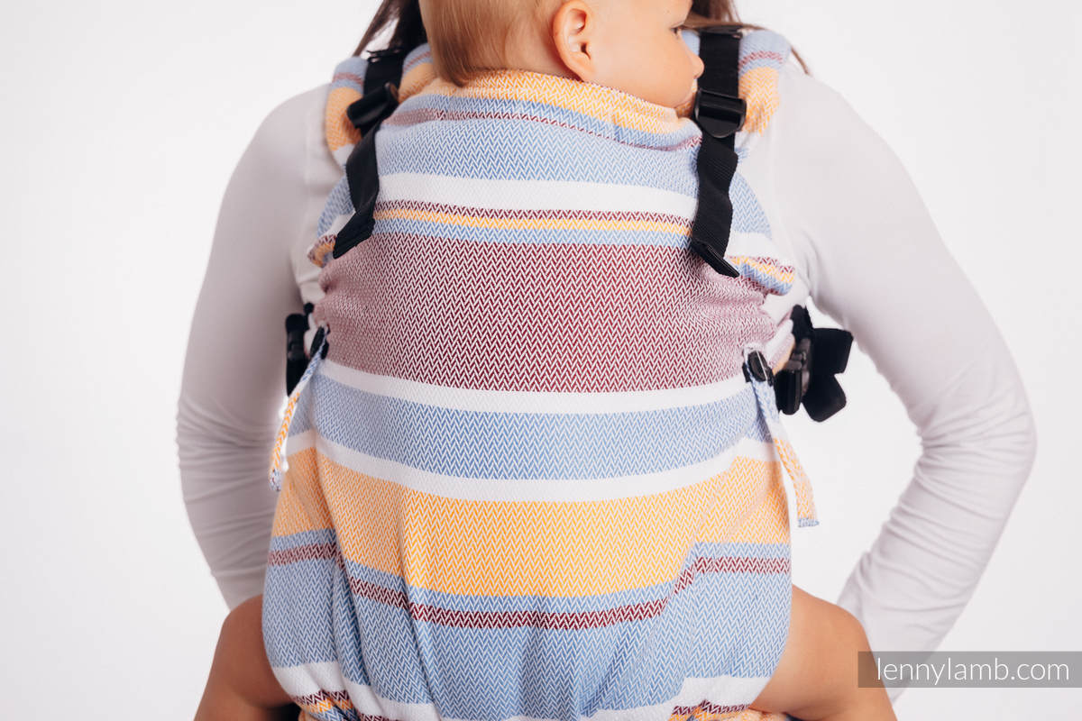 Nosidełko LennyUpGrade, splot jodełkowy, 100% bawełna , rozmiar standard - MAŁA JODEŁKA KWIAT POMARAŃCZY #babywearing