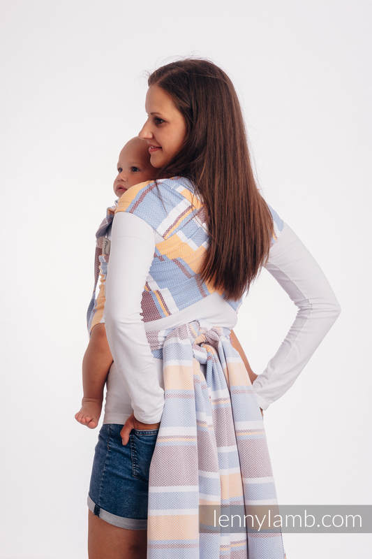 WRAP-TAI toddler avec capuche, d’écharpes / 100 % coton / LITTLE HERRINGBONE ORANGE BLOSSOM  #babywearing