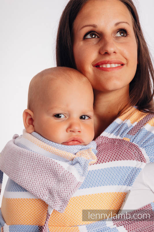WRAP-TAI Tragehilfe Toddler mit Kapuze/ Fischgrätmuster / 100% Baumwolle / LITTLE HERRINGBONE ORANGE BLOSSOM  #babywearing