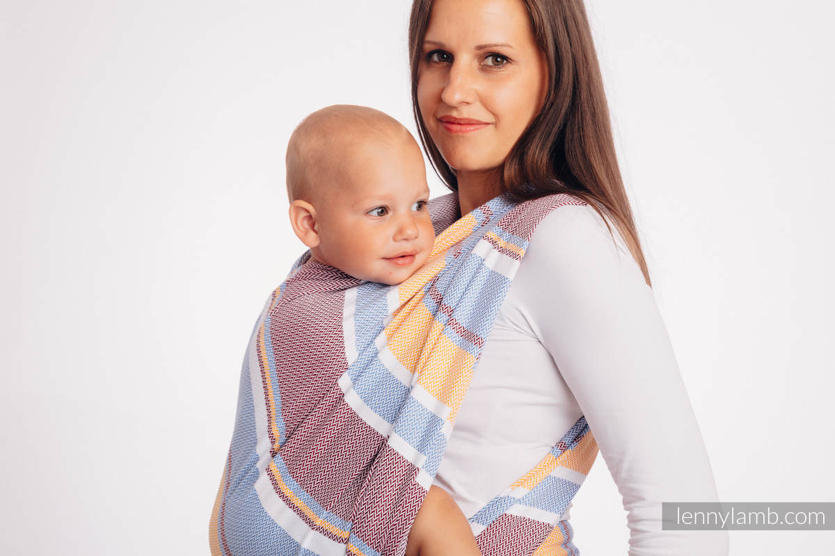 Baby Wrap, Herringbone Weave (100% cotton) - LITTLE HERRINGBONE ORANGE BLOSSOM - size M #babywearing