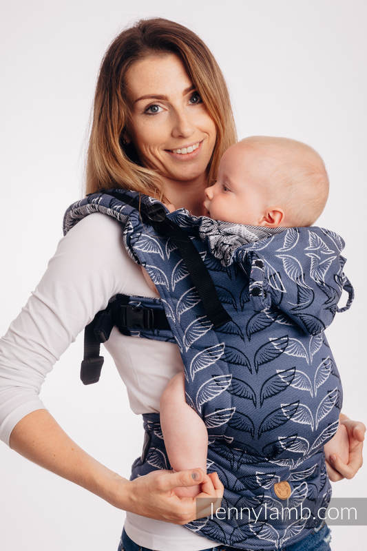 LennyGo Ergonomic Carrier, Baby Size, jacquard weave 100% cotton - ANGEL WINGS #babywearing