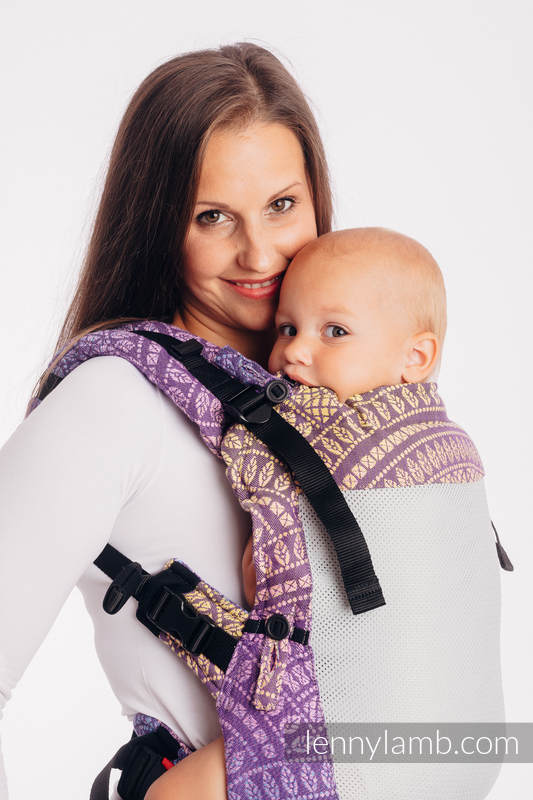 LennyUpGrade Mesh Carrier, Standard Size, jacquard weave (75% cotton, 25% polyester) - PEACOCK'S TAIL - CLOSER TO THE SUN #babywearing