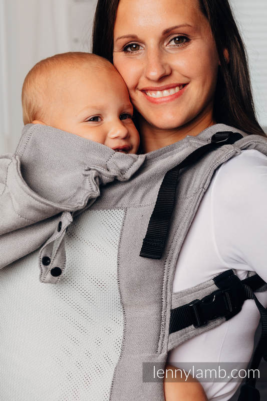 LennyGo Porte-bébé en maille ergonomique de la gamme de base - CALCITE -  taille toddler, satin, 86 % coton, 14% polyester #babywearing