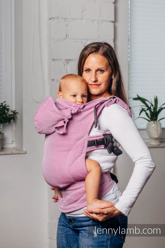 LennyGo Porte-bébé ergonomique de la gamme de base - LITTLE HERRINGBONE PURPLE , taille toddler, tissage herringbone, 100% coton #babywearing